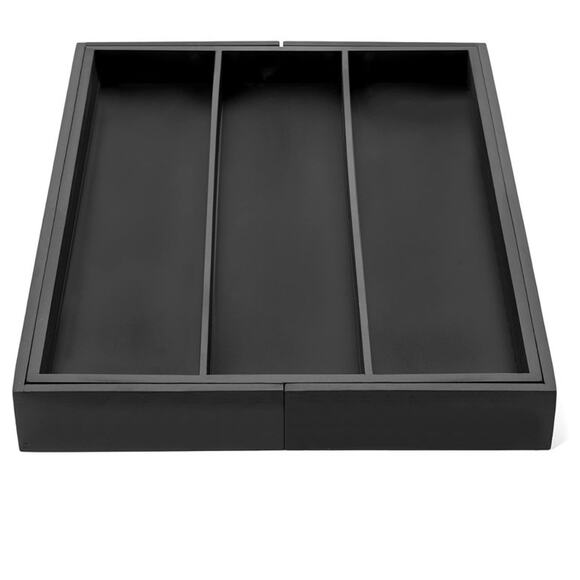 Purawood Bamboo Drawer Organizer Expandable 3-5 Slots Kitchen Silverware Black - Picture 4 of 8